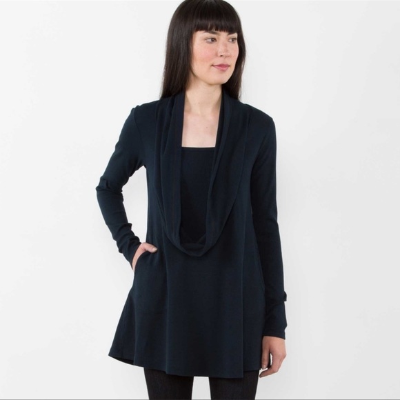 PRAIRIE UNDERGROUND Your Orbit Organic Cotton Rib Tunic, Black, Size Small NWOT